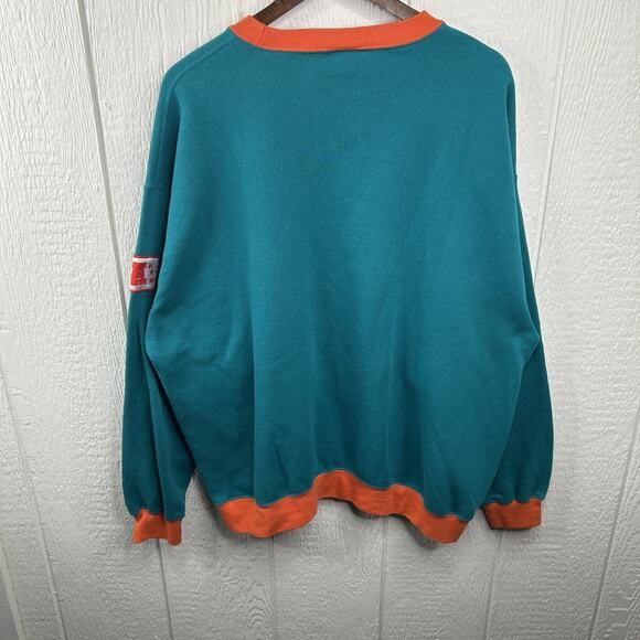 Vintage 90’s NFL Miami Dolphins Crewneck Teal And Orange Size XL - Picture 3 of 6